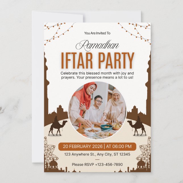 Luxury Ramadan Iftar Invitation | Elegant Islamic  (Anverso)