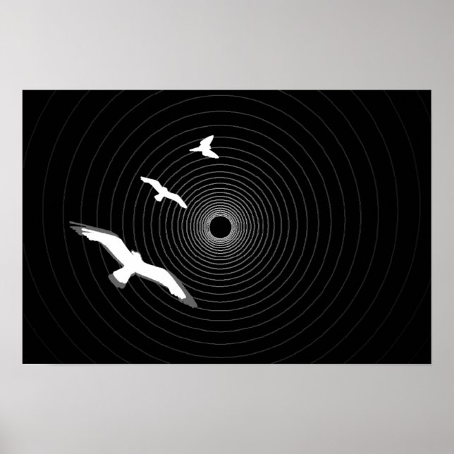 Luz al final del túnel Póster abstracto (Frente)