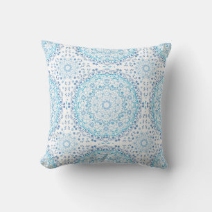 Luz azul Mandala almohada decorativa