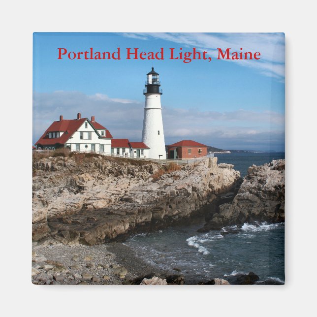 Luz de cabeza de Portland, imán Maine (Frente)