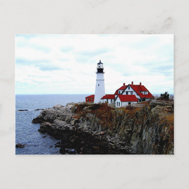 Luz de cabeza de Portland, Maine, postal (Anverso)