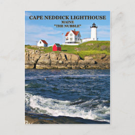 Luz de Cabo Neddick "el Nubble", postal de Maine