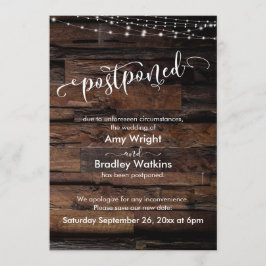 Luz de Cadenas de Madera Rústica Tarjeta de Boda A