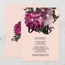 luz de cuerda flor de Borgoña Invitación