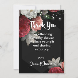 Luz de cuerda floral borgoña gracias Invitación