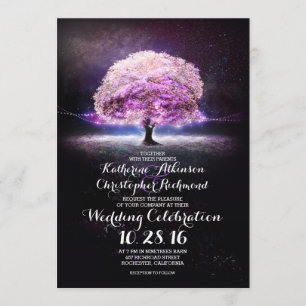 luz de cuerdas románticas árbol invitaciones de bo