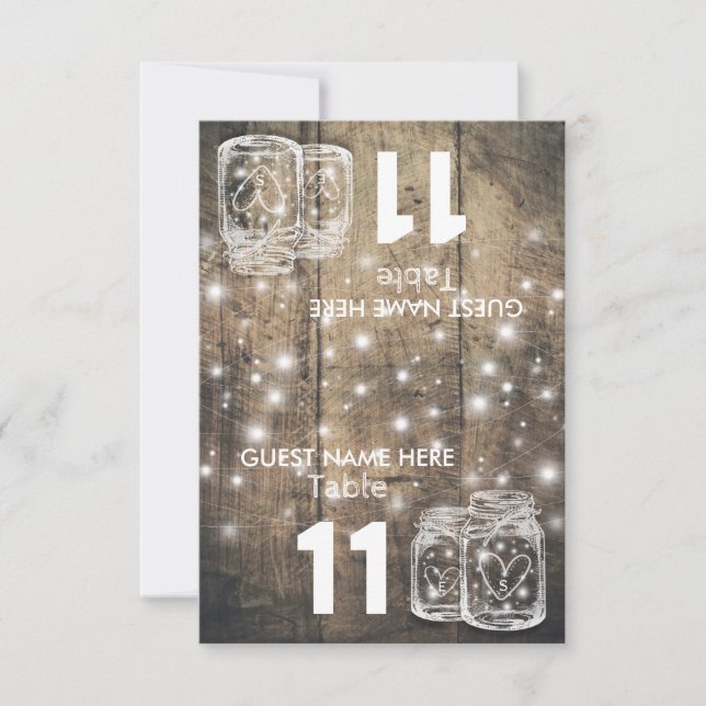 Luz de frasco de albañil número de mesa lugar de a (Anverso)