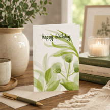 Luz de jardín - Tarjeta de cumpleaños botánica