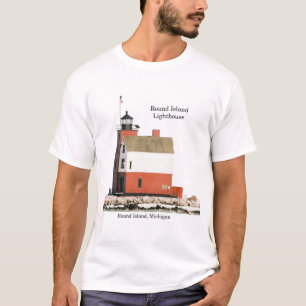 Luz de la camisa del faro de la isla redonda