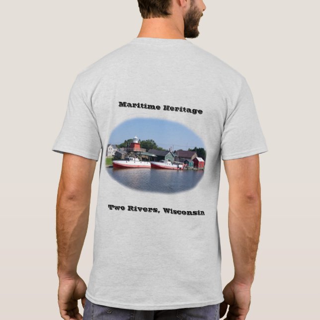 Luz de la camiseta de dos ríos Wisconsin (Reverso)