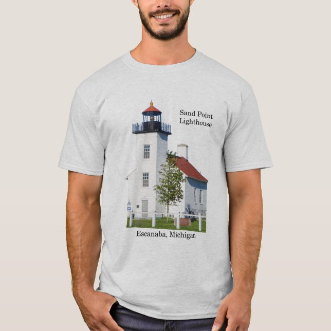 luz de la camiseta Sand Point Lighthouse Escanaba (Anverso)