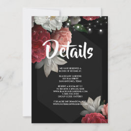 Luz de la cuerda floral de Borgoña Invitación