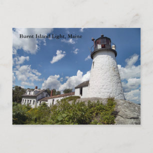 Luz de la isla quemada, postal de Maine
