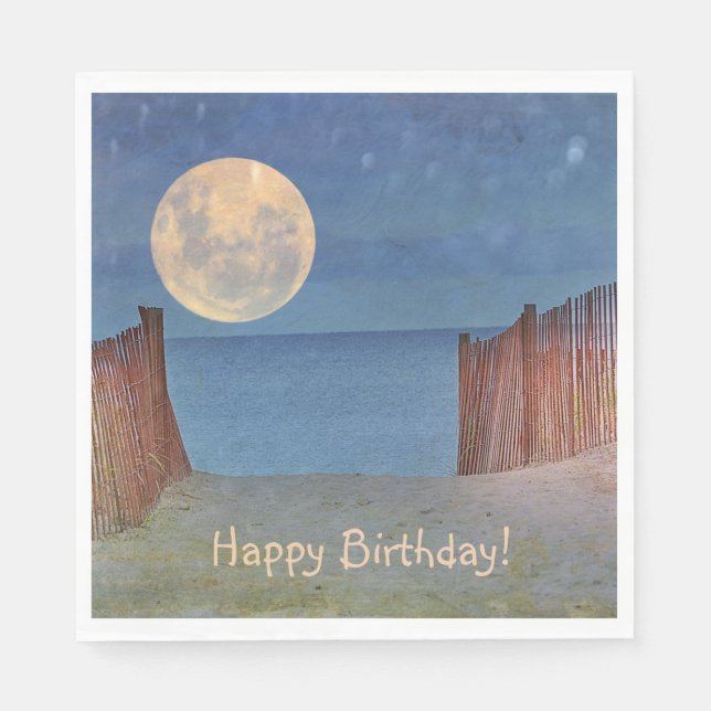 Luz de la luna en la servilleta de papel de cumple (Anverso)