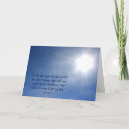 Luz de la tarjeta de felicitación cristiana del