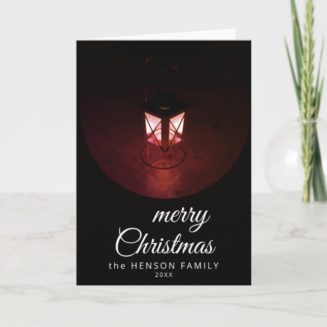 Luz de Linterna Antigua Feliz Navidad Escritura Fa (Anverso)