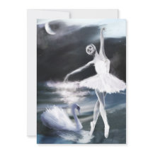 Luz de luna en la tarjeta del lago Swan