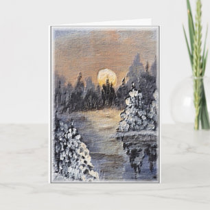 Luz de luna - Tarjeta de felicitación para Navidad