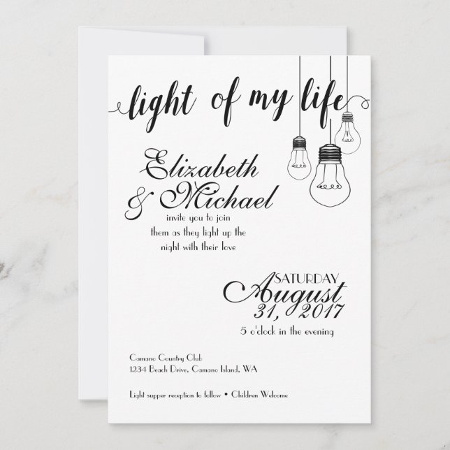 Luz de mi invitación a la boda de mi vida (Anverso)