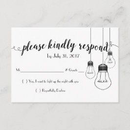 Luz de mi tarjeta RSVP de boda de mi vida