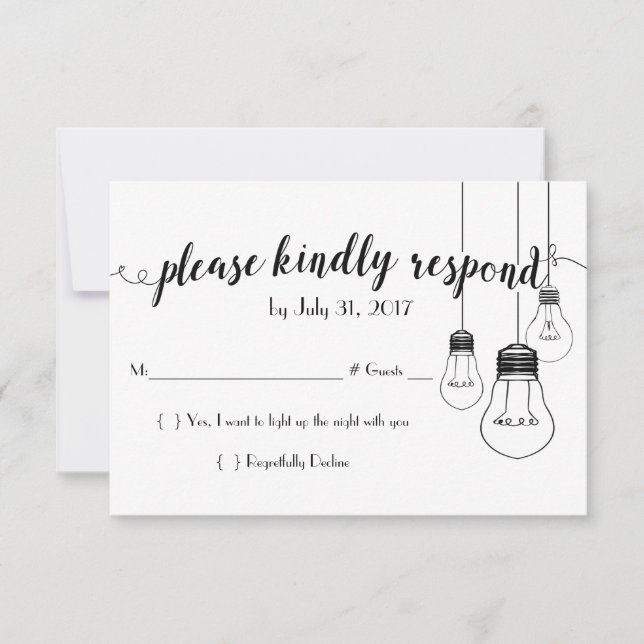 Luz de mi tarjeta RSVP de boda de mi vida (Anverso)