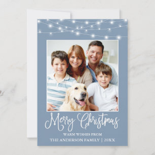 Luz de Navidad con Caligrafía Divertida Foto Azul