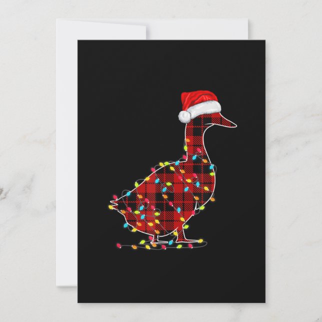 Luz de Navidad Pato Divertido Cuadro Rojo Coincide (Anverso)