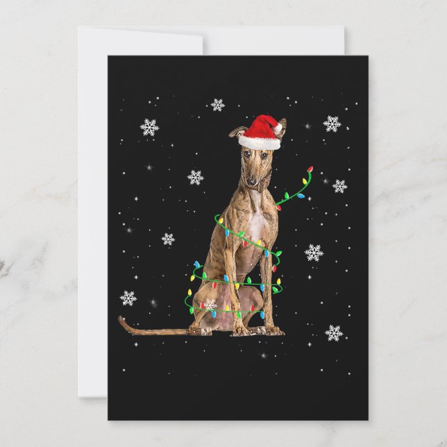 Luz de Navidad Whippet Lindo Santa Whippet Navidad (Anverso)