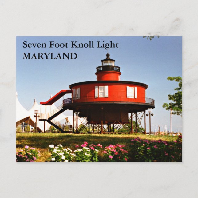 Luz de palmo de siete pies, postal de Maryland (Anverso)