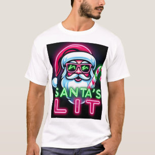 Luz de Santa - Graciosa camiseta de Navidades neon