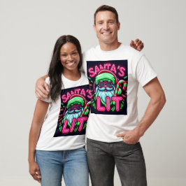 Luz de Santa - Graciosa camiseta de Navidades neon