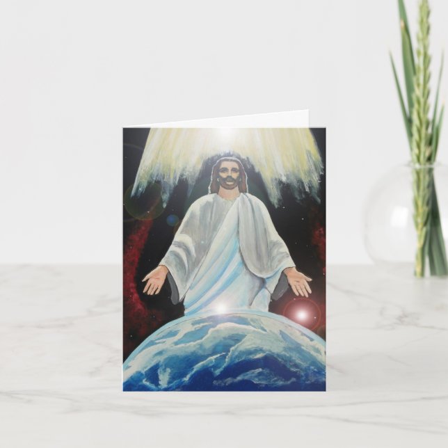 Luz del Jesucristo de Pascua de la tarjeta de nota (Anverso)