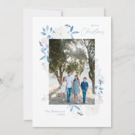 Luz del marco de la flor de color azul de navidad