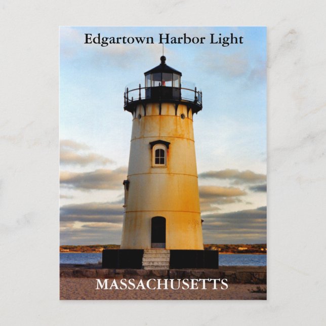 Luz del puerto de Edgartown, postal de Massachuset (Anverso)