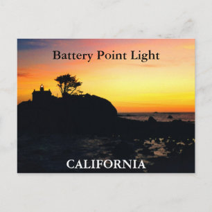 Luz del punto de la batería, postal de California