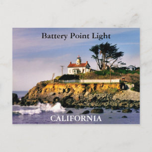 Luz del punto de la batería, postal de California