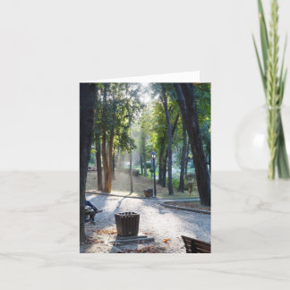 Luz del sol en el parque - tarjeta de nota