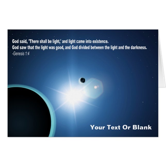 Luz desde la oscuridad - Génesis 1:4 (Anverso (Horizontal))
