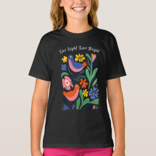 Luz en vivo, camiseta de mujeres brillantes con am