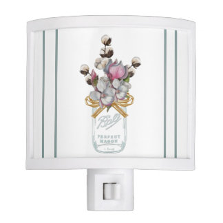 Luz floral de la noche del tarro