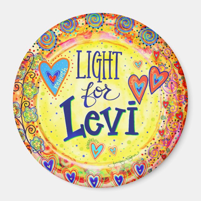 "Luz para Leví" Imán de Inespiritividad (Frente)