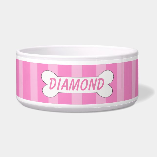 Luz y rayas rosadas oscuras con el cuenco del (Frente)