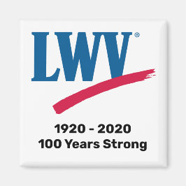 LWV 100 años de fuerte imán cuadrado