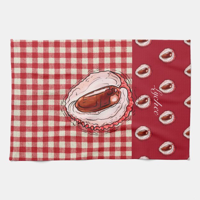 Lychee plaid Kitchen Toallas (Horizontal)