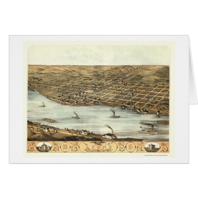Lyon, mapa panorámico de IA - 1868 (Anverso (Horizontal))