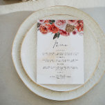 LYRA Boho Fall Floral Cena Carta de menú<br><div class="desc">El menú de la cena incluye flores de otoño borgoñas y letras manuscritas. Este menú es el complemento perfecto para su evento de otoño.</div>