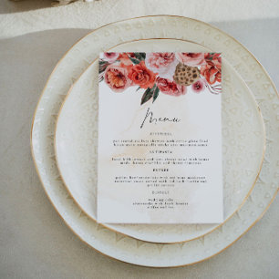 LYRA Boho Fall Floral Cena Carta de menú