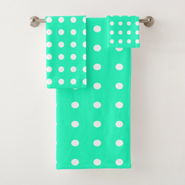 M8nt puntos de polka verde y blanco (In situ)