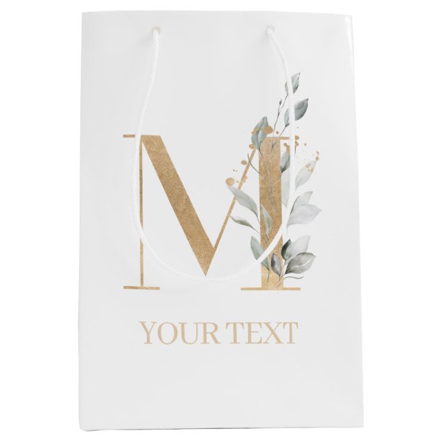 M Bolsa de regalo mediana personalizada de floral  (Anverso)