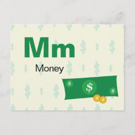 M es para dinero - Tarjeta Flash Alphabet